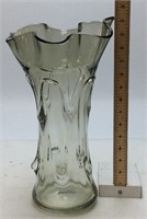 PULLED LOOP ART GLASS VASE, 14in H