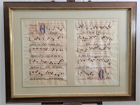 17th Century Gregorian Chant Sheets on Vellum