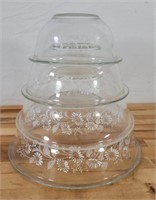 Vintage Pyrex Clear Glass Colonial Mist Bowls