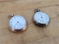 2pc Antique Ladies Pocket Watches (Size 6s)
