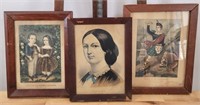 3 pc Lot of 19th Century Currier & Ives Engraving