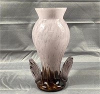 9" Purple & Brown Art Glass Vase