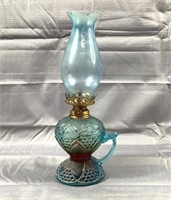 Vin. 12" Blue Colored Oil Lamp