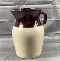 Large 10" Two Toned Pottery Pitcher