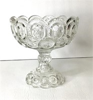 Vintage 7.5" Moon & Stars glass Compote