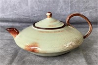 Large Flat 10" Pottery Tea Pot