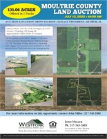 Moultrie County IL Land Auction 131.06 Acres