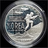 1991 Korean War Proof Silver Dollar MIB