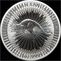 1 Troy Oz .9999 Silver Australia Kangaroo BU