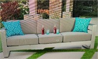 Valentina Aluminum Outdoor Sofa with Khaki Cushion