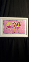Sally Huss signed Ballarina print 19" × 13"