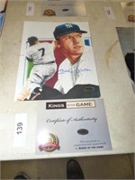 MICKEY MANTLE  SIGNED PICTURE W/COA