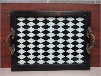 26x19 Black & White Tray