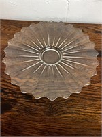 Heisey glass?  Crystolite?  14" serving plate