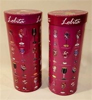2 Lolita Hand Painted Wine Glasses - NEW