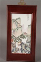 Chinese Famille Vert Porcelain Panel,