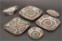 Eight Pieces of Chinese Famille Vert Porcelain,