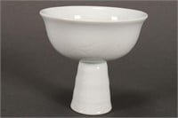 Good Chinese White Porcelain Stem Cup,