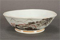 Chinese Qing Dynasty Porcelain Pedestal Bowl,