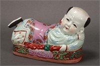 Chinese Porcelain Figural Pillow,