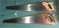 Two like-new 26-inch handsaws incl. SANDVIK 270