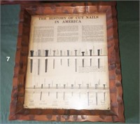 Framed display HISTORY OF CUT NAILS IN AMERICA