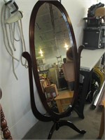 large oval mirror/stand