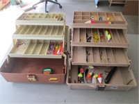 two tackle boxes, and tackle