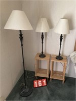 Trio Of Lamps & (2) Side Stands