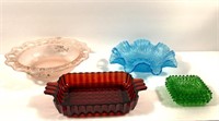 Lot of 4 Colored Glass Pieces