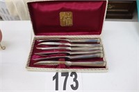 Vintage Silverplate Knife Set In Original Box
