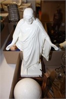 Decorative Glass Air Plant Globes; Jesus Statue