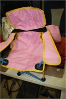 Stuffed monkey; Ceramic Pink bear; 2 childs chairs
