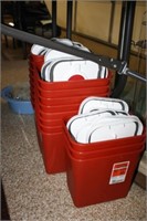 Biohazard Buckets w/lids - Red and white