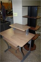 Rolling Shelf; Child's desk metal/shelving