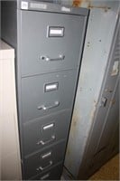 5 Drawer Metal File Cabinet - Gray in color