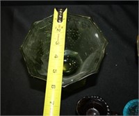 Decorative Glassware; Yellow Handled Bowl