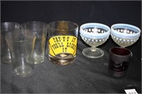 Clear Glasses and Pudding Cups' Red Shot glass