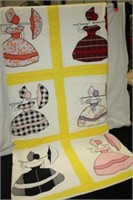 Applique Lady w/Umbrella Quilt - 16 Panels