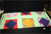 Polyester Quilt w/random material - Square pieced