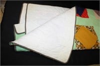 Polyester Quilt w/random material - Square pieced