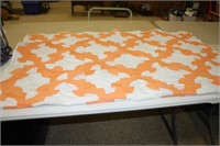 Peach/White Polyester Quilt w/white backing