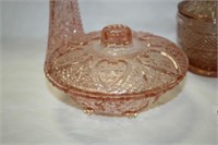 Pink Glassware - Various Patterns; 9" t Bud Vase