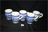 Chinoiserie Like Ceramic Coffee Mugs (5) Napco