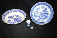 Blue/White Bowl; Eggcup; Divided Plate