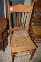 Single Dining Chair w/cane seat - design at top