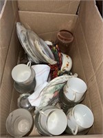 30+/- Cups, Plates, Measuring Cups & Misc. Kitchen