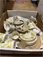 15+/- Yellow Flower China- Plates & Cups