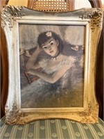 3 +/- Paintings, "Vintage Ballerina Painting By