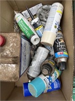 7 Boxes of WD40, Brushes, Sandpaper, Empty Jars,